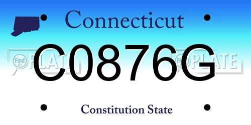 C0876G Connecticut License Plate