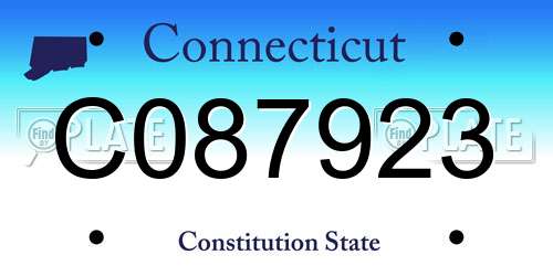 C087923 Connecticut License Plate