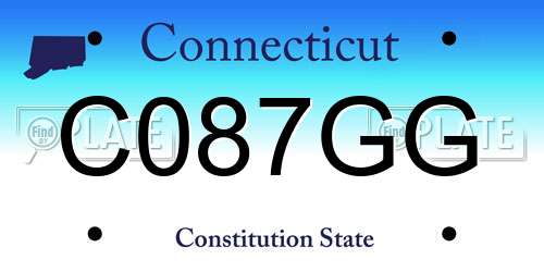 C087GG Connecticut License Plate