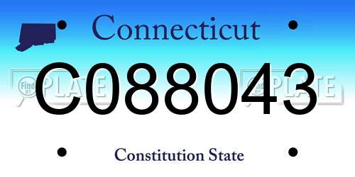 C088043 Connecticut License Plate
