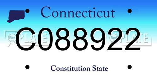 C088922 Connecticut License Plate