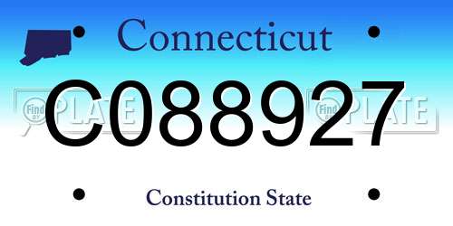 C088927 Connecticut License Plate