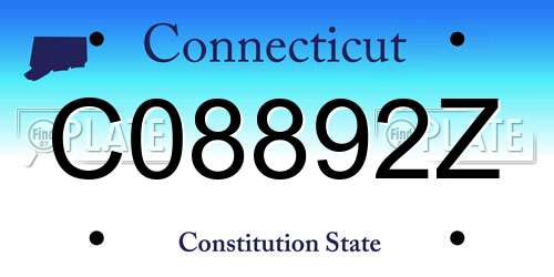 C08892Z Connecticut License Plate
