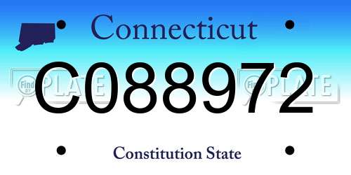 C088972 Connecticut License Plate