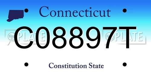 C08897T Connecticut License Plate