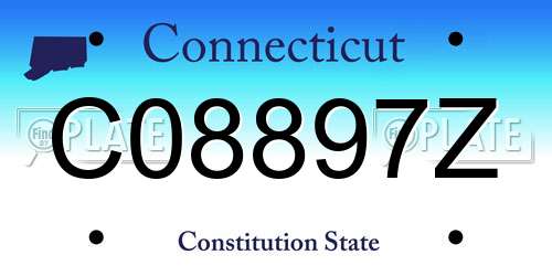 C08897Z Connecticut License Plate