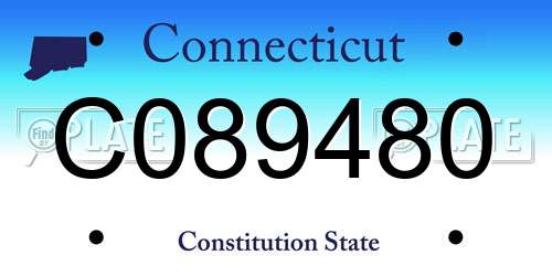 C089480 Connecticut License Plate