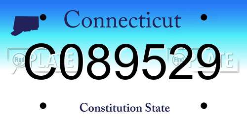 C089529 Connecticut License Plate