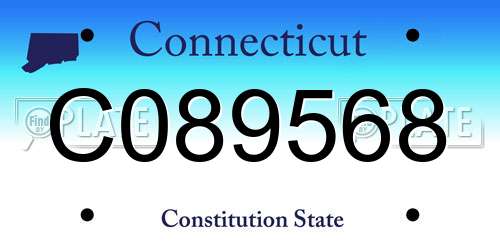C089568 Connecticut License Plate