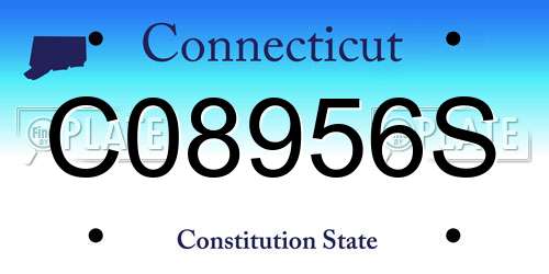 C08956S Connecticut License Plate
