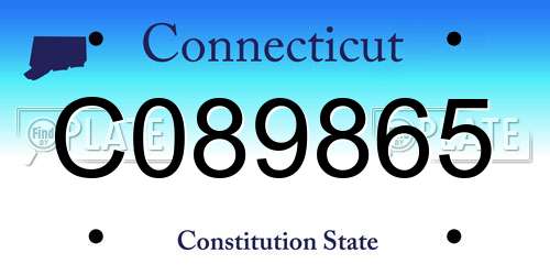 C089865 Connecticut License Plate
