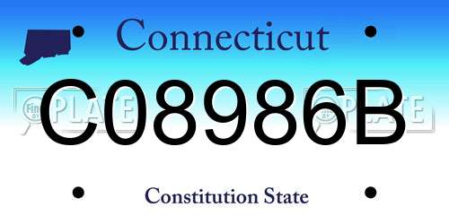 C08986B Connecticut License Plate