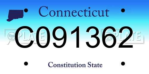 C091362 Connecticut License Plate