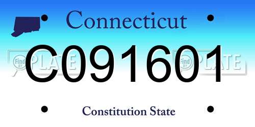 C091601 Connecticut License Plate