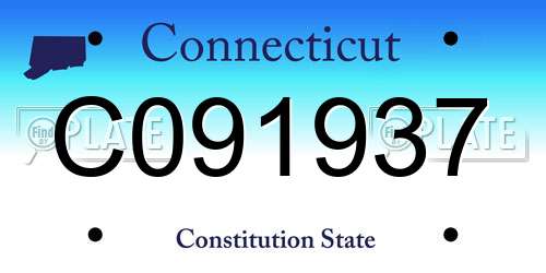 C091937 Connecticut License Plate