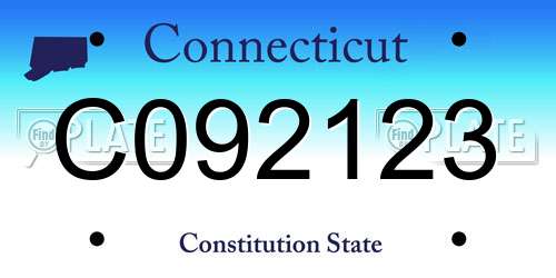 C092123 Connecticut License Plate