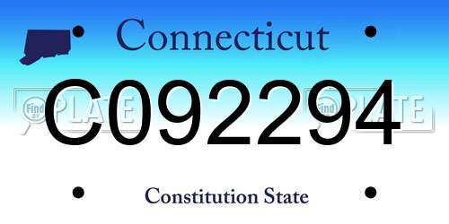 C092294 Connecticut License Plate