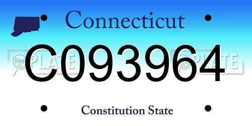 C093964 Connecticut License Plate