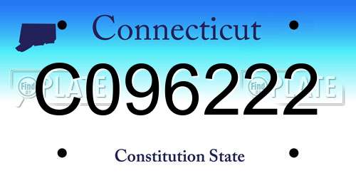 C096222 Connecticut License Plate