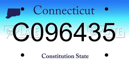 C096435 Connecticut License Plate