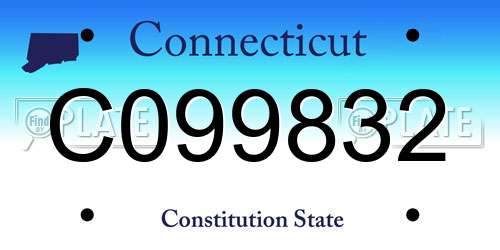 C099832 Connecticut License Plate