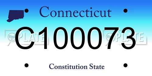 C100073 Connecticut License Plate