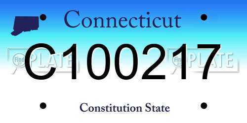 C100217 Connecticut License Plate