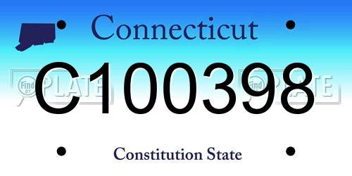 C100398 Connecticut License Plate