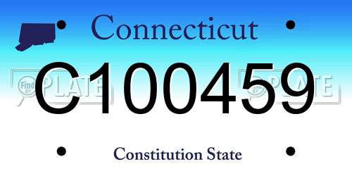 C100459 Connecticut License Plate