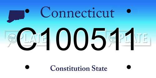 C100511 Connecticut License Plate