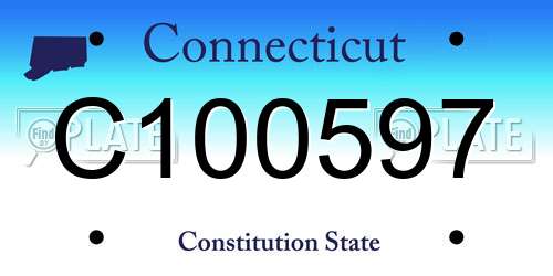 C100597 Connecticut License Plate