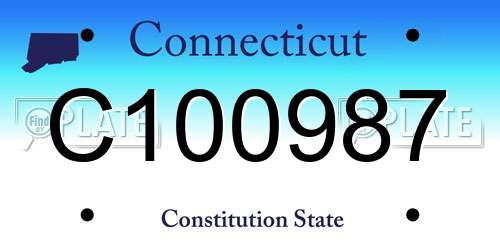 C100987 Connecticut License Plate