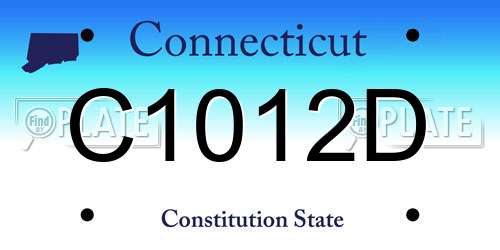 C1012D Connecticut License Plate
