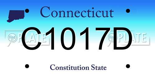 C1017D Connecticut License Plate