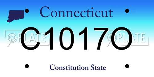 C1017O Connecticut License Plate