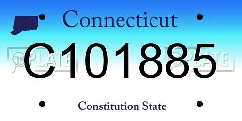 C101885 Connecticut License Plate