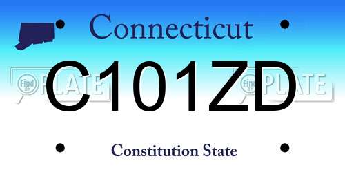 C101ZD Connecticut License Plate