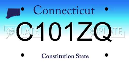C101ZQ Connecticut License Plate