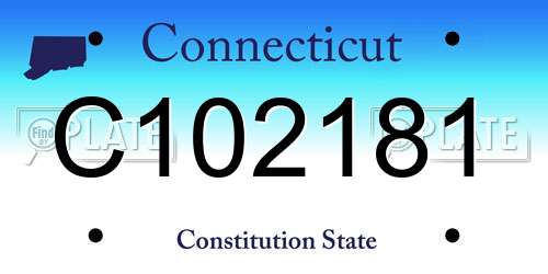 C102181 Connecticut License Plate
