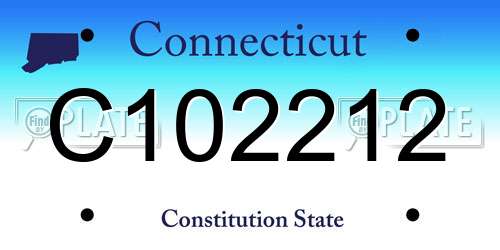 C102212 Connecticut License Plate