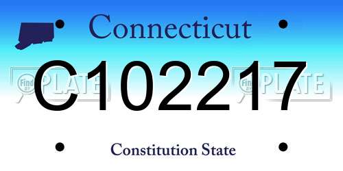 C102217 Connecticut License Plate