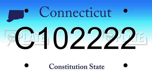 C102222 Connecticut License Plate