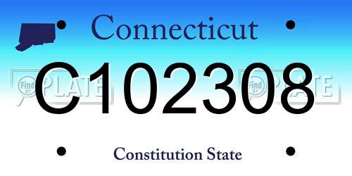C102308 Connecticut License Plate