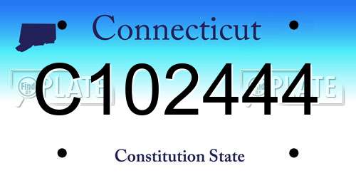 C102444 Connecticut License Plate