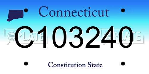 C103240 Connecticut License Plate