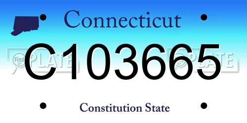 C103665 Connecticut License Plate