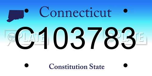 C103783 Connecticut License Plate