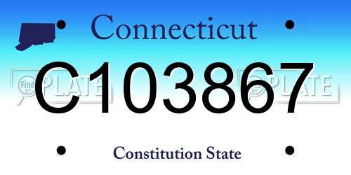 C103867 Connecticut License Plate