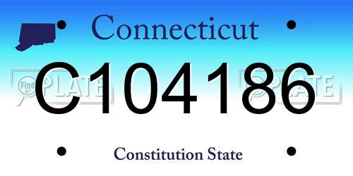 C104186 Connecticut License Plate