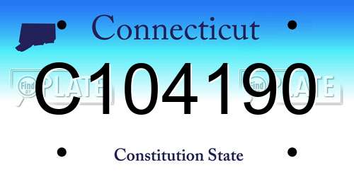 C104190 Connecticut License Plate